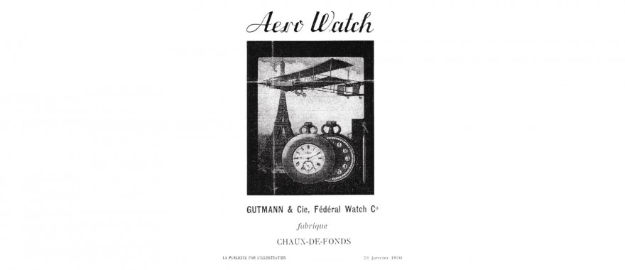 Bảng quảng cáo của Đồng hồ Aerowatch năm 1910