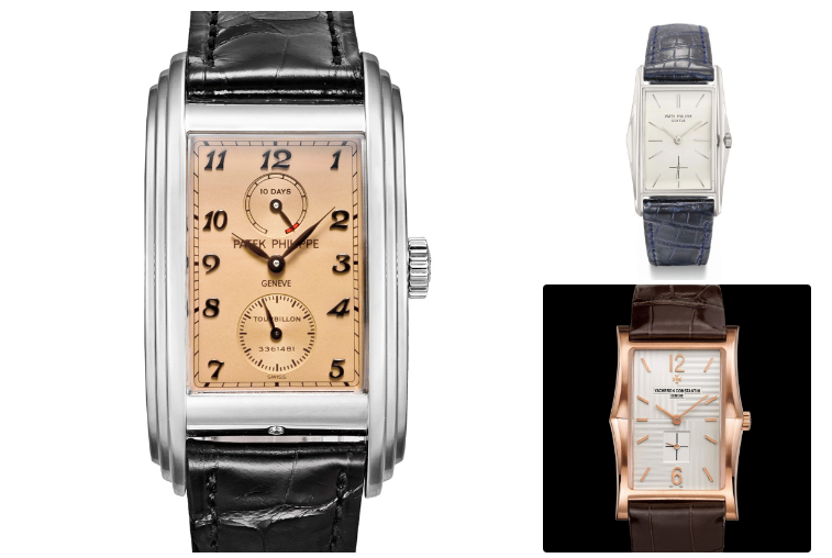 đồng hồ vacheron constantin và patek philippe mặt chữ nhật