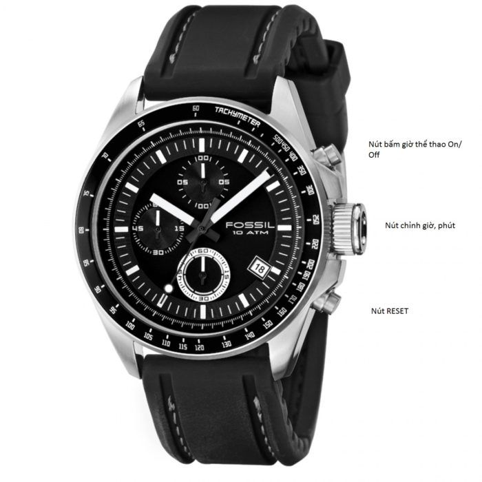 Cách chỉnh đồng hồ Fossil thể hiện qua 3 nút bấm