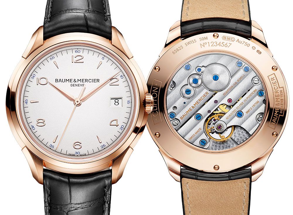 Mặt sau của đồng hồ Baume & Mercier Clifton