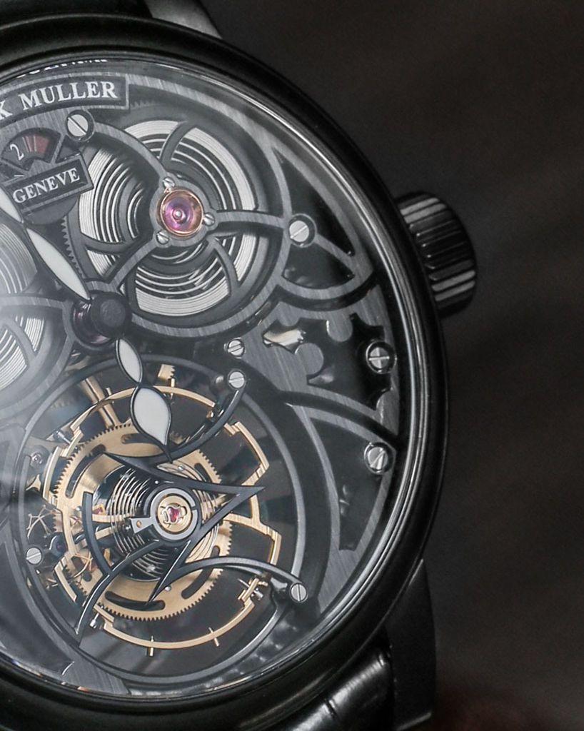 Mặt đồng hồ phiên bản hình tròn dây da cá sấu đen của chiếc đồng hồ Franck Muller nam-Franck Muller Giga Tourbillon  8889 TG SQT BR5N
