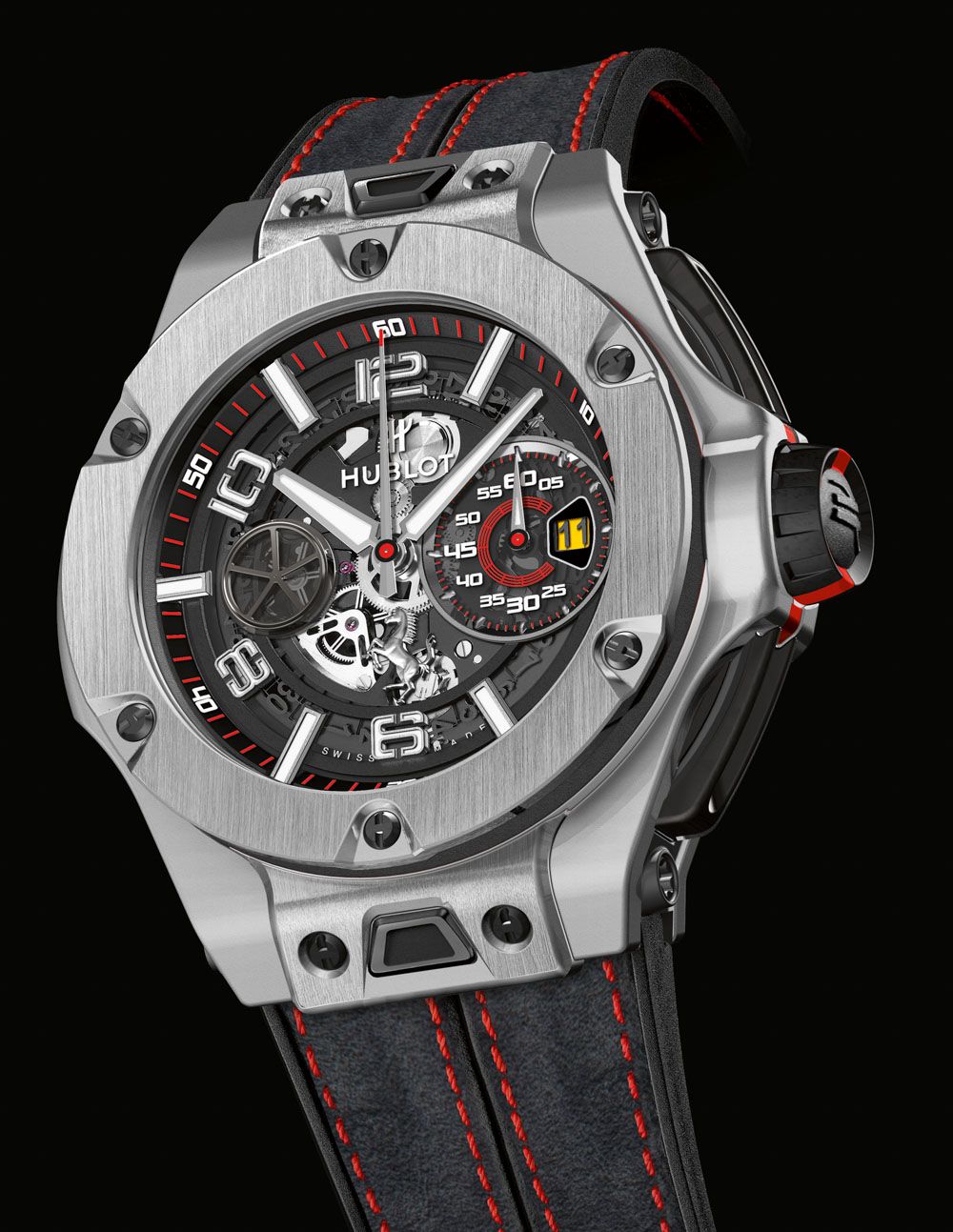 Tổng thể chiếc đồng hồ Hublot Ferrari Unico Titanium