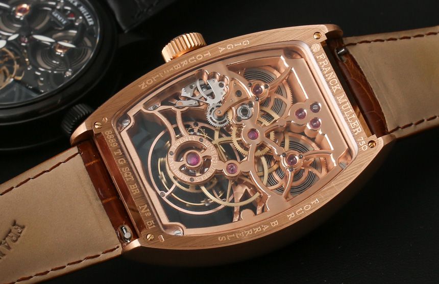 Trên tay các mẫu đồng hồ Franck Muller Authentic Giga Tourbillon 2 đồng hồ Franck Muller Giga Tourbillon 889 TG SQT BR5N với chất liệu hồng vàng