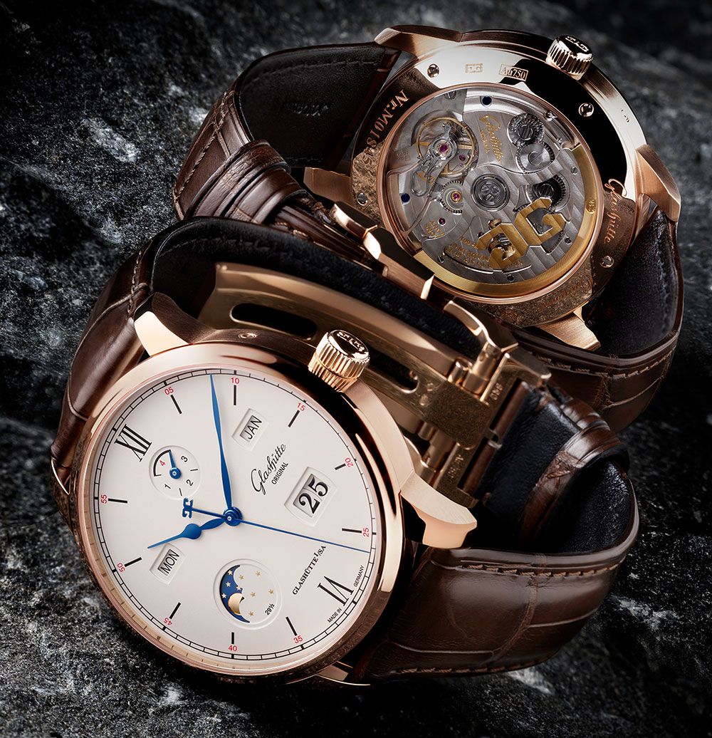 Đồng hồ Glashutte Original Senator Excellence Perpetual Calendar phiên bản dây da cá sấu
