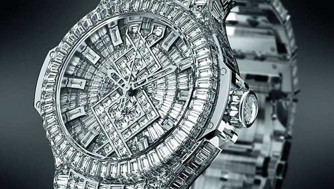 đồng hồ hublot automatic đính kim cương