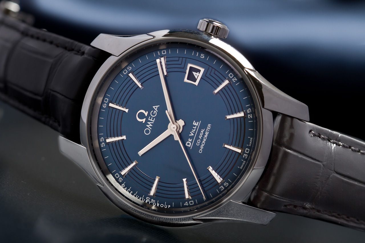 Đồng hồ Omega dây da De Ville Hour Vision 