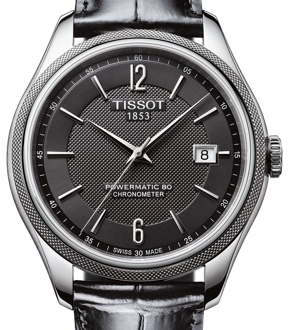 Đồng hồ Tissot Ballade Powermatic 80 có mặt đồng hồ được làm bằng thép theo họa tiết Clouds de Paris