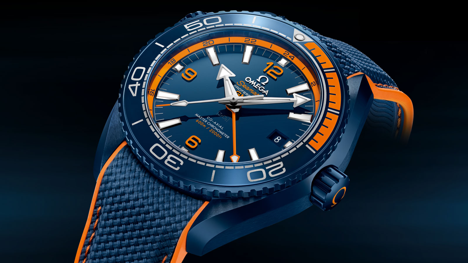 đồng hồ omega seamaster planet ocean deep blue