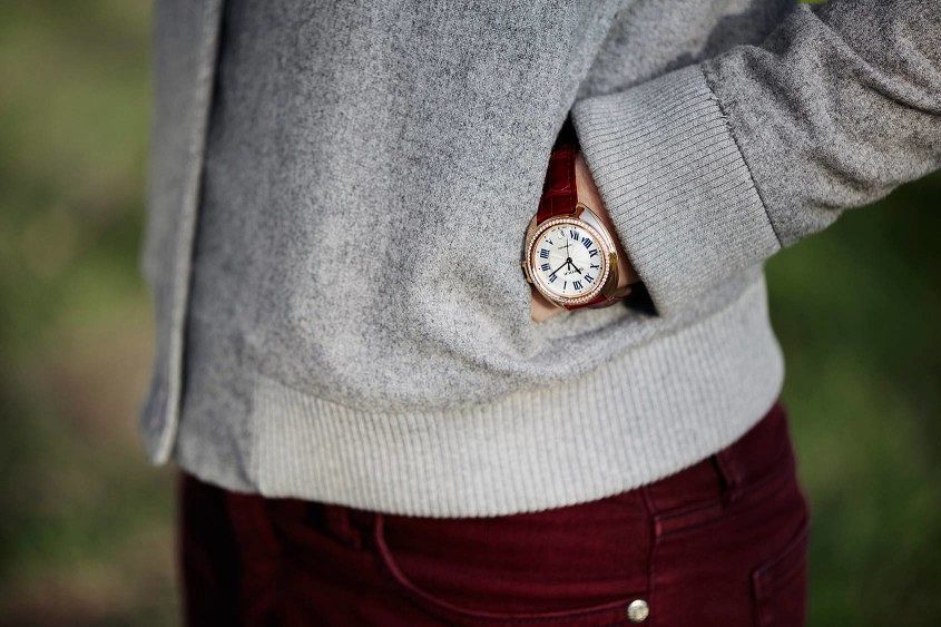 Đồng hồ mặt đá saphia Cartier Cle de Cartier