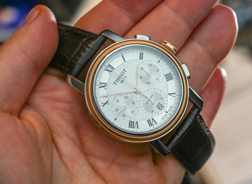 Tổng thế mẫu đồng hồ Tissot 6 kim automatic dây da Bridgeport Chronograph