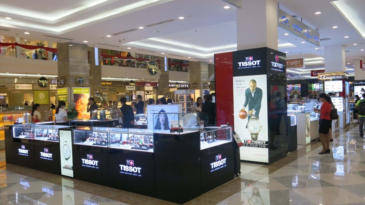 Góc trưng bày đồng hồ Tissot tại Hà Nội