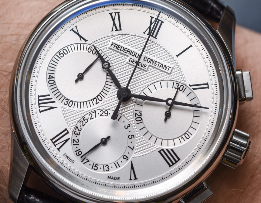 3 mặt số phụ đồng hồ Frederique Constant nam Flyback Chronograph ở vị trí hướng 3h, 6h, 9h