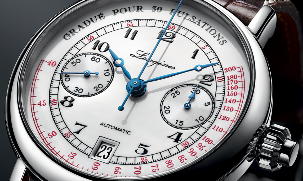 Mặt số đồng hồ nam bạc Longines
