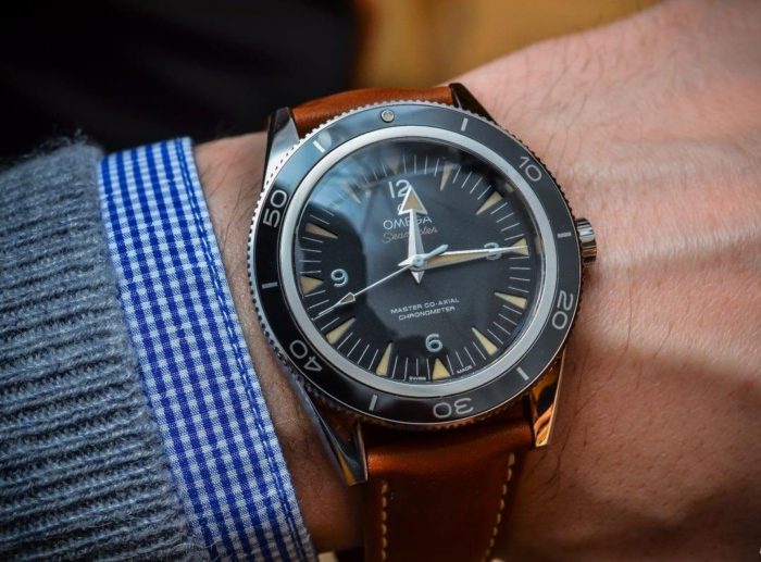 đồng hồ dây da Omega nam Seamaster 300 Master Co-Axial