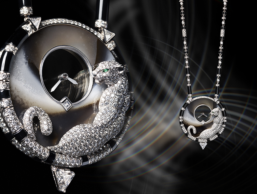 đồng hồ Cartier đính đá Panthere Mysterieuse Pendant