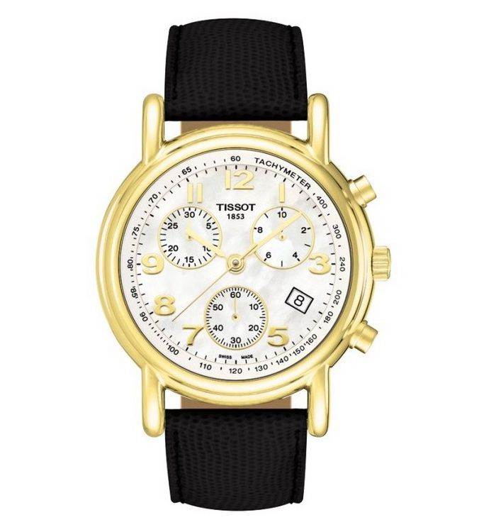 Đồng hồ nữ Tissot đẹp Carson Ladies Chronograph dây đen