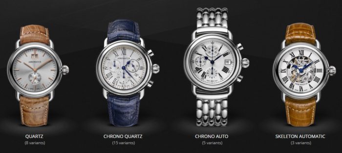 Đồng hồ Aerowatch dây kim loại cho nam có bao nhiêu mẫu?
