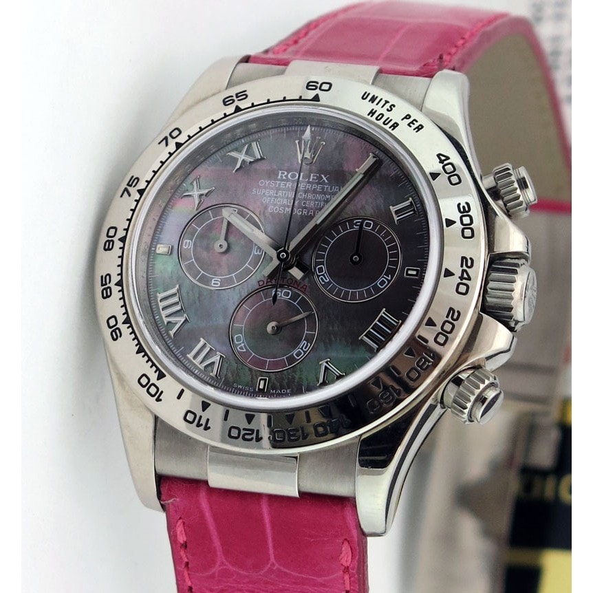 mẫu đồng hồ Rolex nữ dây da màu hồng