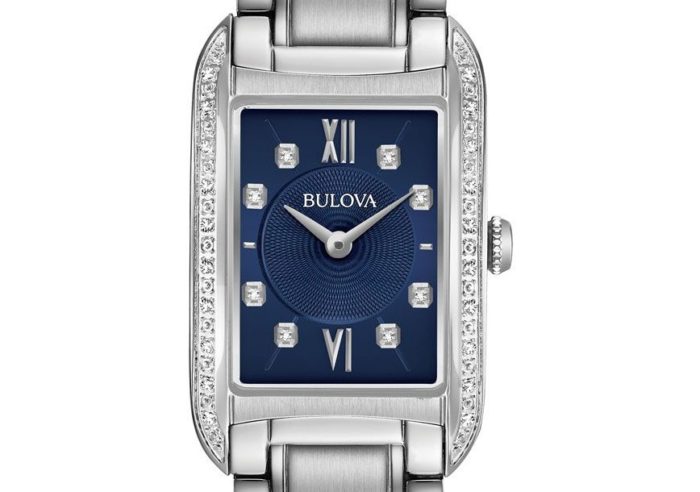 đồng hồ Bulova mặt vuông đính kim cương