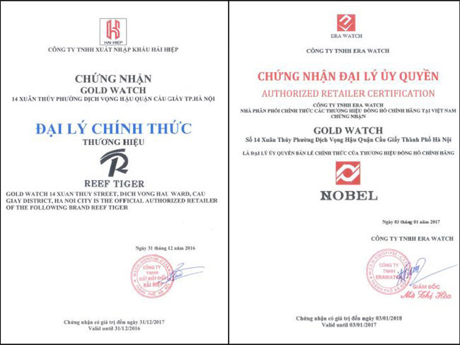 chứng nhận đồng hồ chính hãng uy tín ở Hà Nội